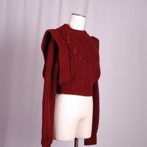 EUC English Factory Burgundy Knitted Sweater, Sz - M - Picture 8 of 10